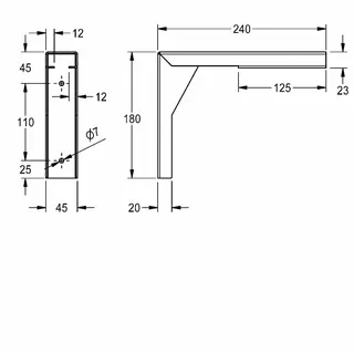 Aquarotter Konsole, PLANOX, Edelstahl, Wandmontage, 45x180x240 mm – Bild 3
