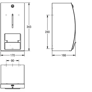 Aquarotter WC-Doppelrollenhalter, STRATOS, Edelstahl, 170x343x166 mm, Aufputz – Bild 3