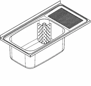 Aquarotter Mehrzweckbecken, SIRIUS, Edelstahl, 1100x357x550 mm, Tropfteil rechts – Bild 2