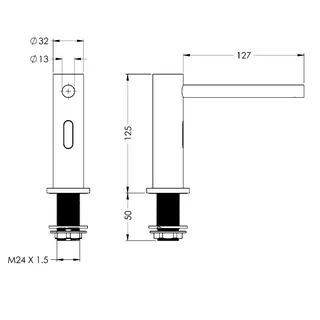 Aquarotter Seifenspender, elek., Standmontage, pol. verchromt, Steckernetzteil 230 VAC – Bild 3