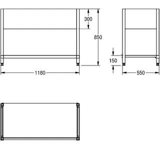 Aquarotter Untergestell, MAXIMA, Edelstahl, 1180x850x550 mm – Bild 3