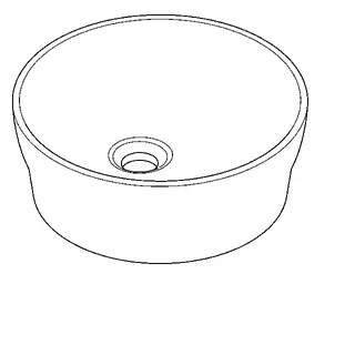 Aquarotter Aufsatz-Waschtisch, RONDAtop, MIRANIT, rund, 370x140x370 mm, integrierte Dichtung – Bild 2