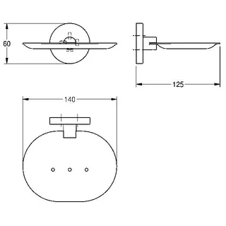 Aquarotter Seifenablage, FIRMUS, Edelstahl, 140x60x125 mm, AP, hgl – Bild 3