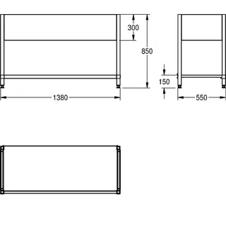 Aquarotter Untergestell, MAXIMA, Edelstahl, 1380x850x550 mm – Bild 3
