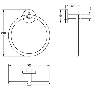 Aquarotter Handtuchring, FIRMUS, Edelstahl, 187x210x65 mm, AP, hgl – Bild 3