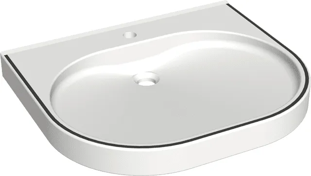 Aquarotter Waschtisch, VARIUScare, MIRANIT, 650x120x550 mm, barr-frei, Farbstreifen
