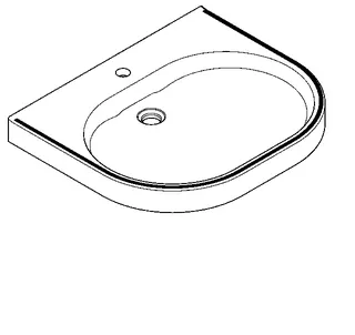 Aquarotter Waschtisch, VARIUScare, MIRANIT, 650x120x550 mm, barr-frei, Farbstreifen – Bild 2