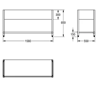 Aquarotter Untergestell, MAXIMA, Edelstahl, 1580x850x550 mm – Bild 3