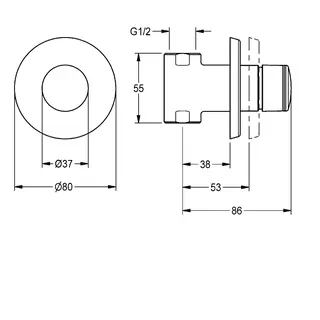 Aquarotter Durchgangsventil, F3, hydraulisch, o. Mischung, Unterputz, duschen – Bild 3