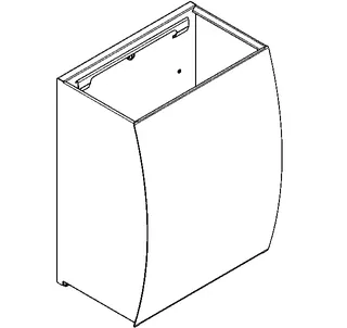 Aquarotter Abfallbehälter, STRATOS, Edelstahl, 396x521x270 mm, Aufputz, ca. 45 l – Bild 2