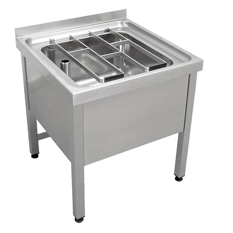 Aquarotter Standausguss, SIRIUS, Edelstahl, 650x650x598 mm, Klapprost, geschraubt