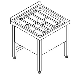 Aquarotter Standausguss, SIRIUS, Edelstahl, 650x650x598 mm, Klapprost, geschraubt – Bild 2