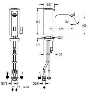 Aquarotter Standbatterie, F5, elek., Mischer, Niederdruck, Batterie – Bild 3