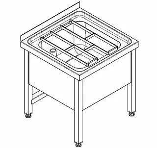 Aquarotter Standausguss, SIRIUS, Edelstahl, 650x650x598 mm, Klapprost, verschweißt – Bild 2