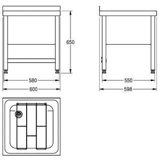 Aquarotter Standausguss, SIRIUS, Edelstahl, 650x650x598 mm, Klapprost, verschweißt – Bild 3