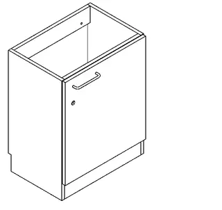 Aquarotter Unterbauschrank, SIRIUS, Holz, weiß, 570x720x390 mm, Türanschlag rechts – Bild 2