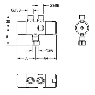 Aquarotter Untertisch-Thermostat, PURETHERM, DN10, Eckventilmontage – Bild 3