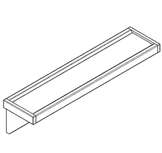 Aquarotter Ablage, SATURN, Edelstahl, 600x138x142 mm, Aufputz – Bild 2