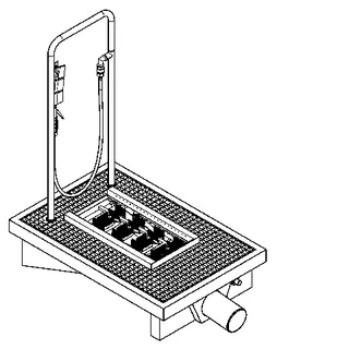Aquarotter Stiefelreinigungsanlage, SIRIUS, 600x205x900 mm, Ablaufstutzen horizontal – Bild 2