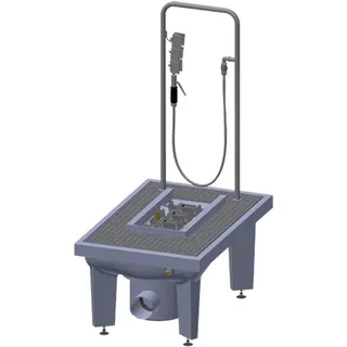 Aquarotter Stiefelreinigungsanlage, SIRIUS, 600x450x900 mm, Schlammfang, Siphon
