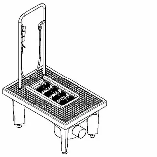Aquarotter Stiefelreinigungsanlage, SIRIUS, 600x450x900 mm, Schlammfang, Siphon – Bild 2