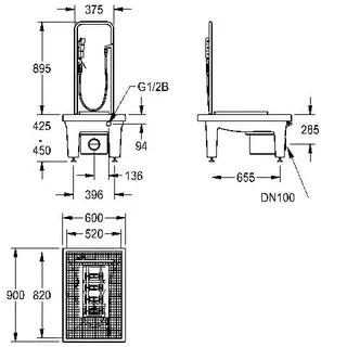 Aquarotter Stiefelreinigungsanlage, SIRIUS, 600x450x900 mm, Schlammfang, Siphon – Bild 3