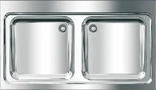 AR Gewerbespüle, MAXIMA, Edelstahl, 2 Becken, 1200x432x700 mm
