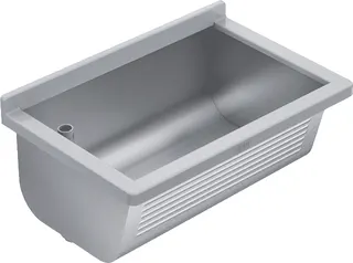 Aquarotter Waschtrog, SIRIUS, Edelstahl, 700x328x460 mm, Ablauf links