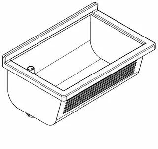 Aquarotter Waschtrog, SIRIUS, Edelstahl, 700x328x460 mm, Ablauf links – Bild 2