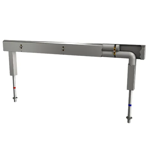 Aquarotter Armatureneinh., Edst., doppelreihig, 4 Waschplätze, 1600 mm, Wasserans un.
