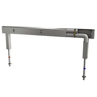 Aquarotter Armatureneinh., Edst., doppelreihig, 4 Waschplätze, 1600 mm, Wasserans un.