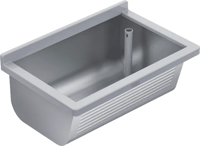 Aquarotter Waschtrog, SIRIUS, Edelstahl, 700x328x460 mm, Ablauf rechts