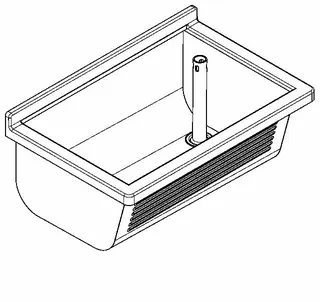 Aquarotter Waschtrog, SIRIUS, Edelstahl, 700x328x460 mm, Ablauf rechts – Bild 2