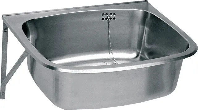 Aquarotter Ausgussbecken, SIRIUS, Edelstahl, 560x200x460 mm, Klapprost und Spritzwand