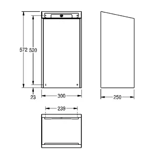 Aquarotter Abfallbehälter, EXOS, Edelstahl, Aufputz, 300x573x250 mm, 30l – Bild 3