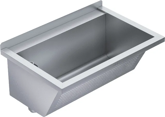 Aquarotter Waschtrog, SIRIUS, Edelstahl, 750x354x500 mm, Ablauf links