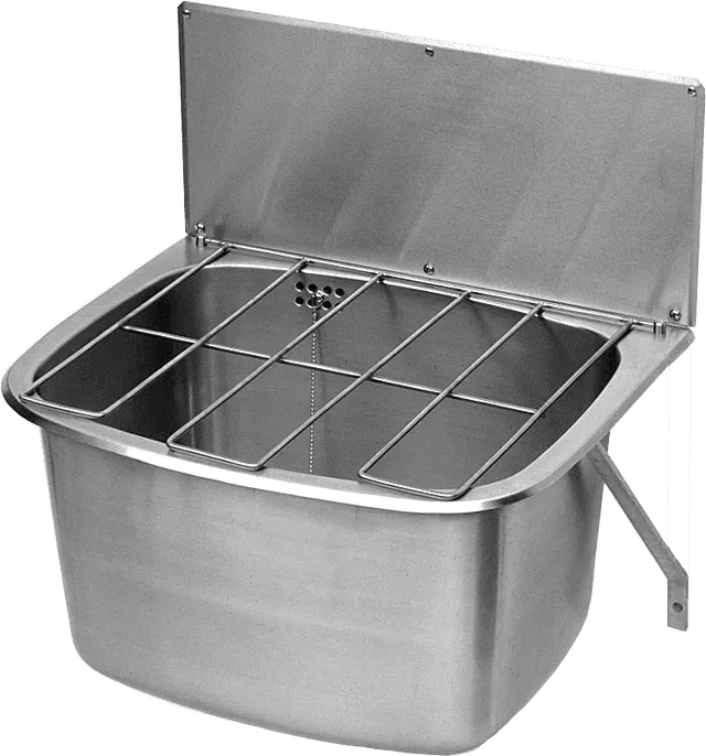 Aquarotter Mehrzweckbecken, SIRIUS, Edelstahl, 560x310x460 mm, Klapprost und Spritzwand