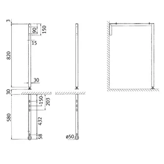 Aquarotter Füße, SIRIUS, Edelstahl, 50x850x580 mm – Bild 2