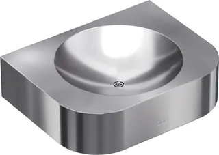 Aquarotter Einzelwaschtisch, ANIMA, Edelstahl, 500x132x400 mm, ohne Hahnbank