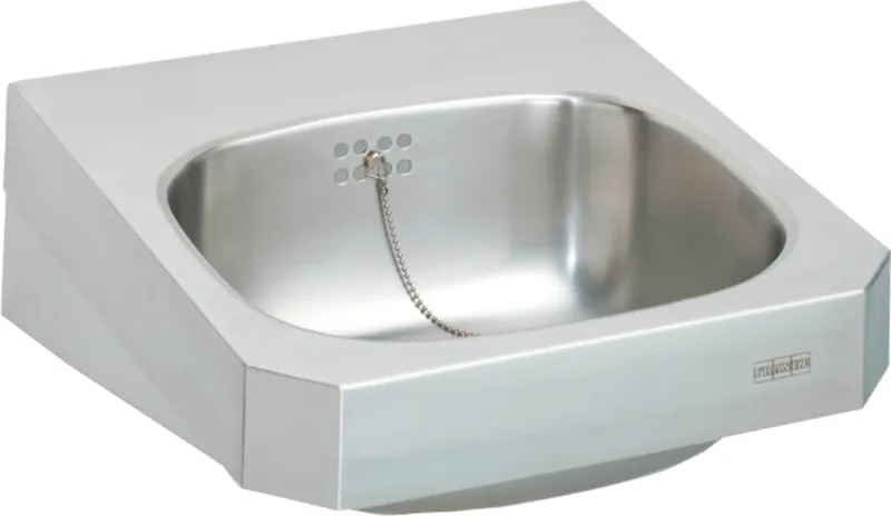 Aquarotter Einzelwaschtisch, ANIMA, Edelstahl, 400x150x452 mm, m. Überl., m. Hahnl.