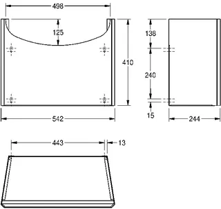 Aquarotter Siphonabdeckung, ANIMA, Edelstahl, 542x410x244 mm, Aufputzmontage – Bild 2