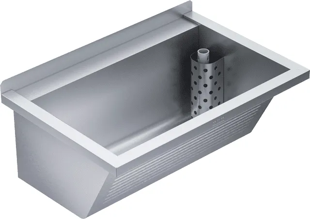 Aquarotter Waschtrog, SIRIUS, Edelstahl, 750x354x500 mm, Ablauf rechts