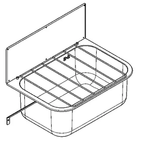 Aquarotter Mehrzweckbecken, SIRIUS, Edelstahl, 660x500x460 mm, Klapprost und Spritzwand – Bild 2