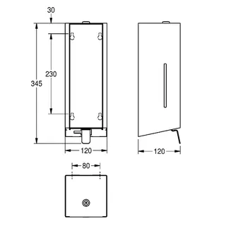Aquarotter Seifenspender, EXOS, Edelstahl, Aufputz, 120x345x120 mm – Bild 3