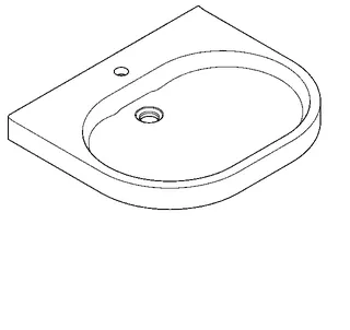 Aquarotter Waschtisch, VARIUScare, MIRANIT, 650x120x550 mm, barrierefrei – Bild 2