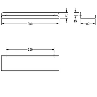 Aquarotter Ablage, HEAVY DUTY, Edelstahl, 300x30x80 mm, Aufputz – Bild 3