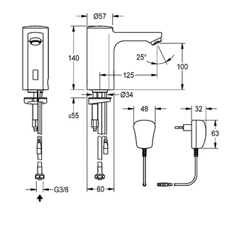 Aquarotter Standventil, F5, elek., o. Mischung, 3l, Steckernetzteil 230 VAC – Bild 3