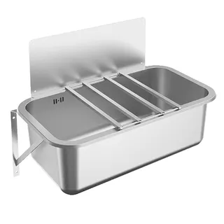 Aquarotter Mehrzweckbecken, SIRIUS, Edelstahl, 800x260x450 mm, Klapprost und Spritzwand
