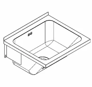 Aquarotter Waschtrog, SIRIUS, Edelstahl, 520x270x490 mm, Ablauf mittig – Bild 2
