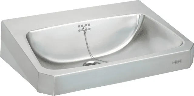 Aquarotter Einzelwaschtisch, ANIMA, Edelstahl, 600x150x480 mm, m. Überl., m. Hahnl.